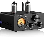AIYIMA T9 Bluetooth 5.0 Vacuum TPA3221 Tube Amplifier USB DAC Stereo Receiver PC-USB/Coax/Opt Input 100W HiFi Amp with Power Adater