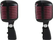 Binxind 2X Professional Classic Retro Dynamic Vocal Microphone,Metal Swing Mic, for Live Performance Karaoke