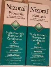 2 Pack Nizoral Psoriasis Scalp Shampoo and Conditioner 11 x 2 = 22 oz Exp 8/2026