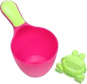 Gogogmee 1Set Multifunctional Shampoo Cup Frog Bathing Spoon Rinser with Comfortable Handle for Hassle Showers