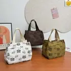 Cartoon Bear Print Tote Bags Hand-held Handbag For School Work Travel Picnic