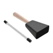 Metal Steel Cowbell Mallet With Stick Drum Percussion Instrument Musical Gift G