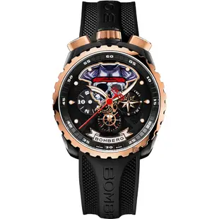 Bomberg 炸彈錶 Bolt-68 系列 海盜骷髏船長特別版計時碼錶-45mm