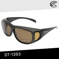 在飛比找PChome24h購物優惠-ADISI 偏光太陽眼鏡ST-1393 透明黑框/深茶片