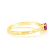 0.30 Carat Created Ruby and Diamond Ring in 9ct Yellow Gold, S