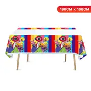 Rainbow Friends Theme Plastic Tablecloth Table Cover 180cm x 108cm - Kids Birthday Party Tableware