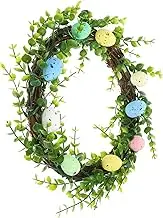 GARVALON Easter Wreath Thanksgiving Solar Lights Outdoor Diwali Decorations Terrarium Wedding Decor Advent Calendar Welcome Wreaths for Front Door Decorative Christmas Decorations Plastic
