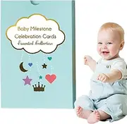 Gihioue Children's Monthly Milestone Cards, Children's Announcement Signs, Colourful Monthly Milestone Signs, 50 x Funny Baby Shower Decorations, Adorable Baby Discs for Girls