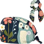 [YTYVAGT] Scrub Caps Women,Scrub Hats Suitable for Women,Flower Bird Animal Bear Fox