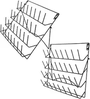 DECOMELODY Elegant Iron Wall Storage 2 Pcs Display Rack for Kitchenware Cups Decor Wire Grid Rack St
