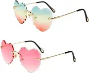 [ROMISBABA] Rimless Sunglasses Polarized Sunglasses Colorful Sunglasses White Sunglasses Sunglasses for Women Rimless Transparent Espejuelos Para Mujer For Clear Frame
