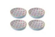 4PK Mikasa Mosaic Ceramic Bowl Dish Salad Serving Round Dinnerware 21cm Blue