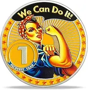 1 Year Sober AA Medallion - Inspirational Sobriety Coin, Dual-Sided AA Coin with Rosie The Riveter Style and 'We Can Do It' Design, Non-Religious AA Chips, Sober Affirmation Token, Recovery Coin