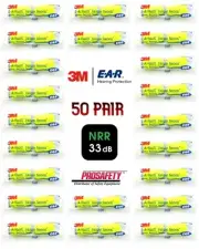 50 3M EAR Soft Noise Reduction 33db Foam Disposable Shooting Sleep Aid Ear Plugs