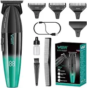 Zero Gapped Professional Hair Trimmer for Men, 9000RPM DLC T-Blade Cordless Clippers, USB Rechargeable Beard Trimmer with 240-Min Battery and Digital Display (Green)