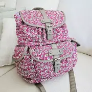 Candies Pink Floral Multi-Pocket Adjustable Strap Backpack Carryall Bag with