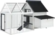 I.Pet Chicken Coop Large Rabbit Hutch, Coops Wooden Pet House Run Cage Walk i...