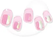 [Dashing Diva] Glaze Nail Strips - Pink Dew | Works with Any LED Nail Lamp | Long Lasting, Chip Resistant, Semicured Gel Nail Strips | Contains 34 Salon Quality Nail Wraps, 1 Prep Pad, 1 Nail File