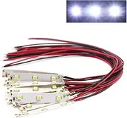 10pcs Pre Wired White Strip Led Light Self-Adhesive Flexible 3528 SMD LED12V ~ 18V DD01W