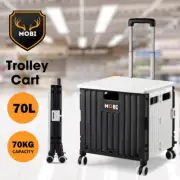 Mobi Shopping Trolley Foldable Camping Cart Grocery Basket 360° Wheel With cover