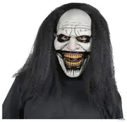 Sweet Dreams Horror Clown Joker Sinister Creepy Mens Costume Overhead Mask Hair