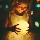 3D Moon 8/6cm Night Light Bedroom Led Study Table Lamp Bedroom Bedside Warm Ligh