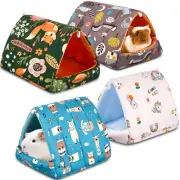 4 Pcs Guinea Pig Hideout, Guinea Pig Bed Tunnel, Rabbit Washable Small House Cag