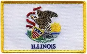 Flag of Illinois - Magnetic Backing - Embroidered Patch/Badge/Emblem