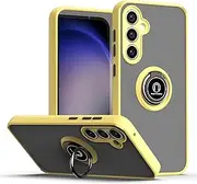 [CRAVEN] Case for Oppo A16 / A16S / A54S, Soft TPU + Anti-Scratch PC Case, Mobile Phone Case Protective Case with Ring Holder - Yellow