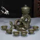 Chinese Dragon Tea Set Gongfu Lazy Teapot Made of Ceramic Unique Gift