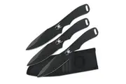 Perfect Point Spider Print Black Throwing Knife Set w/ Sheath (K-RC-1793B)