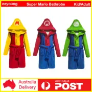 Super Mario Bros Hooded Bath Robe Cloak Cape Costume Halloween Party Bathrobe