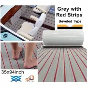 Teak Marine Foam Grey+Red EVA Flooring Mat Boat Decking Sheet Yacht Pad▶90x240cm