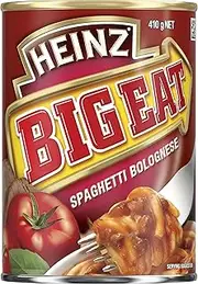 Heinz Big Eat Spaghetti Bolognese Pasta Canned Spaghetti Pasta in Sauce Ready To Eat Quick and Convenient Meal 410g