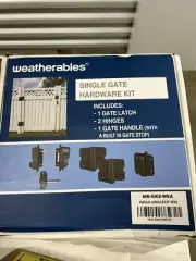 Weatherables Single Gate Adjustable Hinge Kit for Aluminum Fencing Black