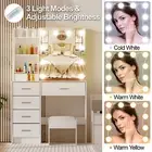 Vanity Set with Lighted Mirror 10 LED Bulbs Makeup Dressing Table with Stool AU