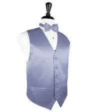 Luxury Satin Tuxedo Vest and Bow Tie in Shades of Purple