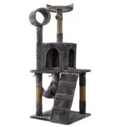 NNEDPE 135cm Cat Tree Scratching Post - Dark Grey