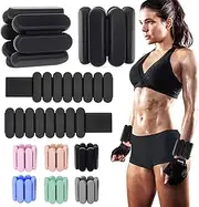 YOVKOK Adjustable Ankle Weights for Women Men,Wrist Weights set for Walking Running,1 Pair (1Lbs Each) Silicone Workout Weights for gym fitness, Jogging,yoga,pilates,strength training,physical therapy