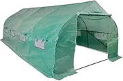Greenhouse, Outdoor Plant Green House Garden Grow Shed Portable Polytunnel Greenhouse Steel Frame Walk-in 18 m²