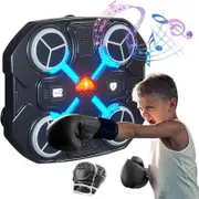 Catzon Childrens Smart Music Boxing Machine with Gloves for Home Gym-Black