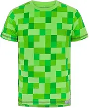 [Minecraft] All Over Creeper Green Boys Kids Children T-Shirt Top 3-4 Years