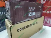 ZIM 1:20 20ft Shipping Container Model ABS Resin & Wood New Box
