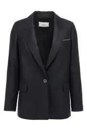 PESERICO Lurex Single-Breasted Blazer