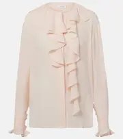 [McQueen] McQueen Ruffled silk blouse AU 6 pink
