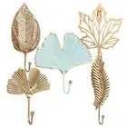 For Towel Clothes Wrought Iron Hook Wall Hanger Hanging Storage Rack Leaf Shape