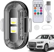 Uoqpty Car Exterior Ambient Strobe Light,LED Warning Lights with Remote Control for Auto - Lightweight Car Exterior Lamp Easy Installation for Automotive RV Bike Motorcycle
