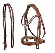 CHALLENGER English All-Purpose Pleasure Padded Leather Bridle Reins 803HI01