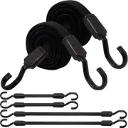 Bungee Cords with Hooks Heavy Duty, 6 Pack Long Flat Bungee Cords Assorted Size