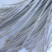 Silver Braided Bolo Cords Leatherette ~36" / 4mm Thick